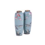 Gonda Hirosuke (Attributed to): A Pair of Japanese Cloisonné Enamel Vases