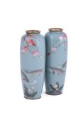 Gonda Hirosuke (Attributed to): A Pair of Japanese Cloisonné Enamel Vases