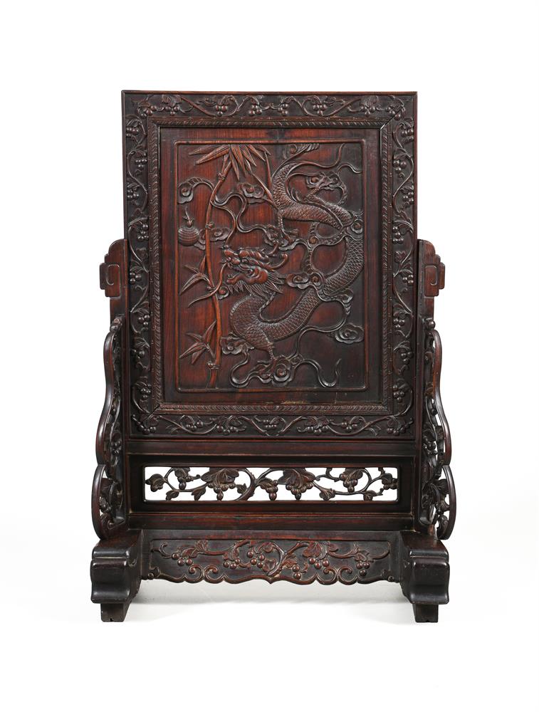 A Chinese Hongmu screen - Image 3 of 5