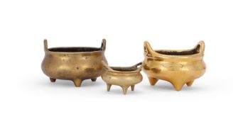 Three various Chinese bronze censers