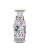 A large Chinese Famille Rose 'Hundred boys' baluster vase