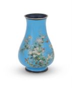 A Japanese silver wire cloisonné vase