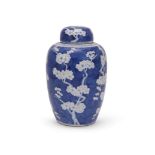 A Chinese blue and white ginger jar and cover