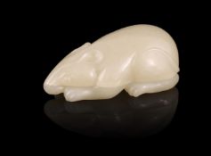 A Chinese pale celadon jade 'Squirrel' box and cover