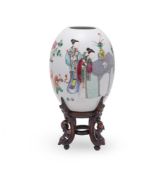 An attractive Chinese Famille Rose vase