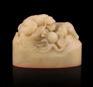 A Chinese 'Dragon' soapstone seal