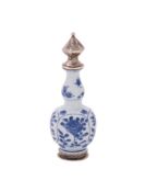 A small Chinese blue and white vase