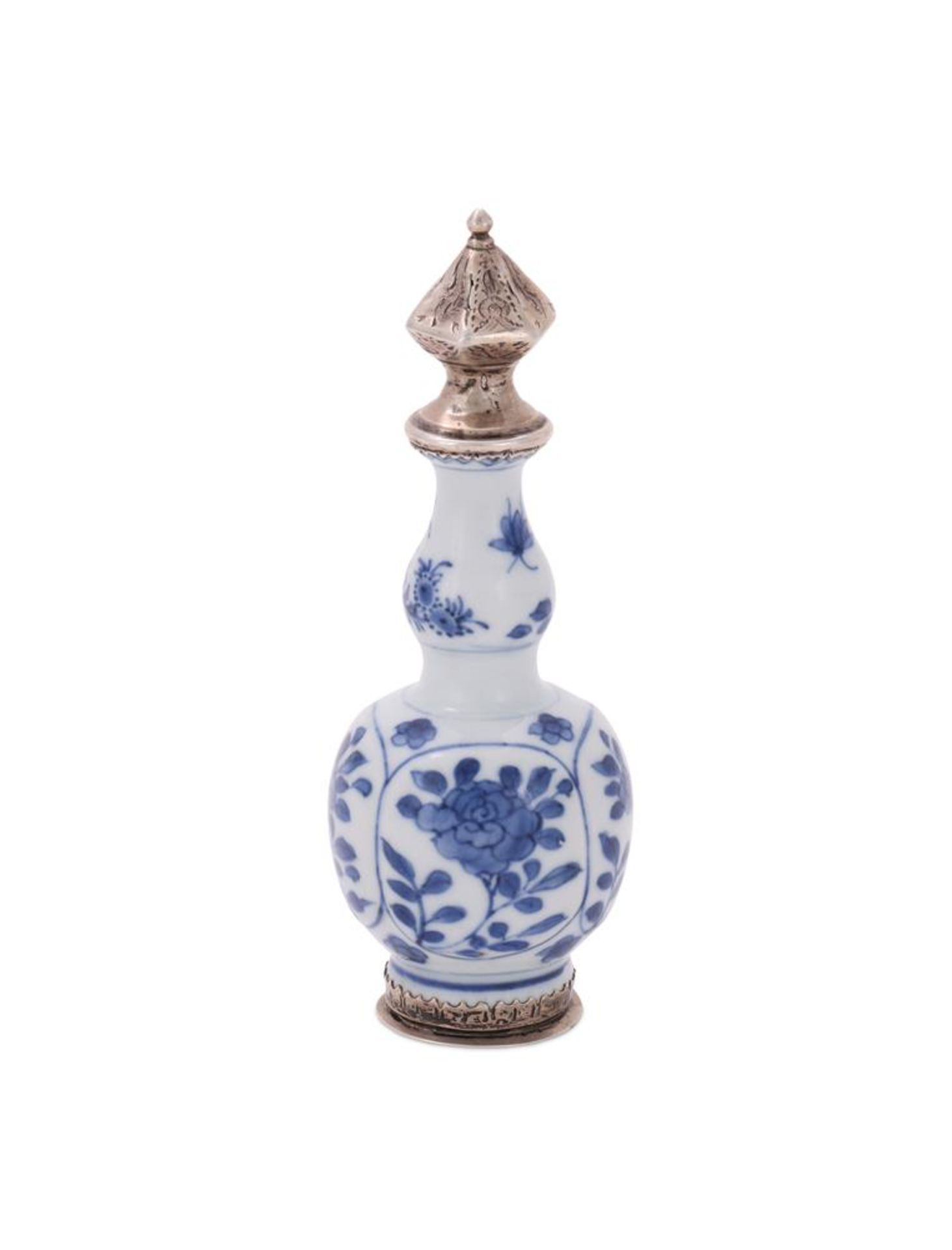 A small Chinese blue and white vase
