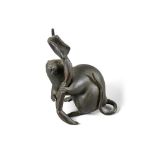 A Japanese bronze of a rat