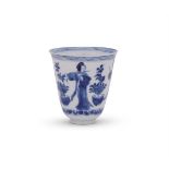 A Chinese blue and white cup