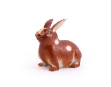 A Chinese export porcelain rabbit