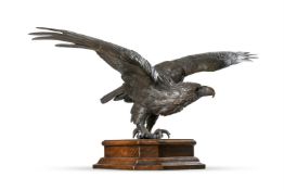A Japanese bronze model of an Eagle