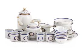 A Chinese export monogrammed part tea set