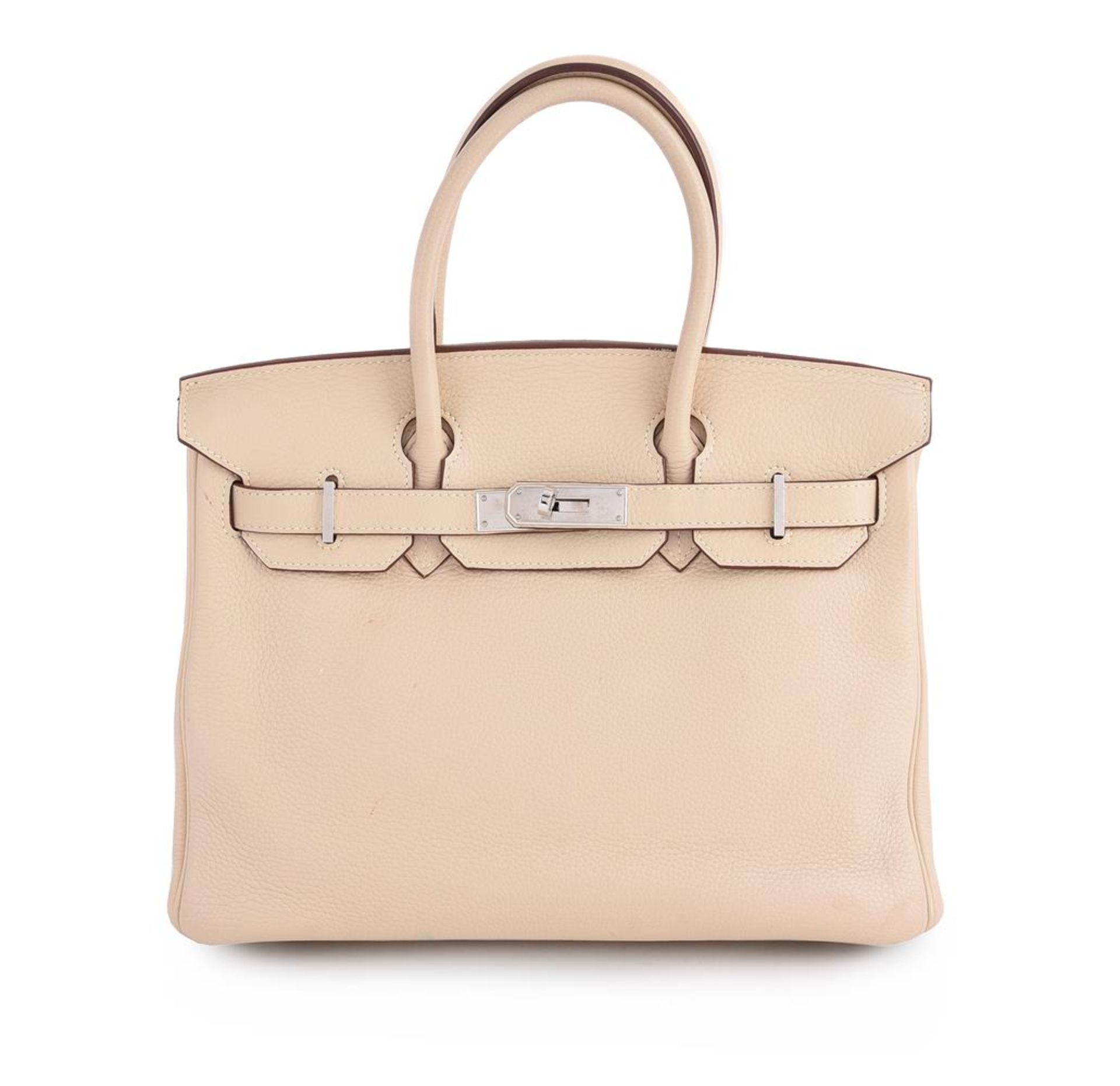 HERMÈS, BIRKIN 30, A CREAM TOGO LEATHER HANDBAG, CIRCA 2008