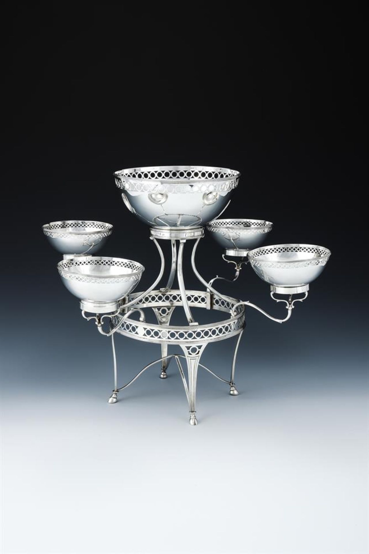 A GEORGE III SILVER EPERGNE - Image 2 of 3