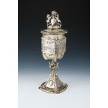 A VICTORIAN SILVER LOVING CUP AND COVER