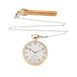 UNSIGNED, A SWISS 18 CARAT GOLD KEYLESS WIND OPEN FACE POCKET WATCH