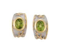 A PAIR OF PERIDOT EARRINGS