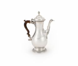 A GEORGE III BALUSTER COFFEE POT