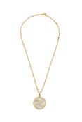 Y BULGARI, A YIN YANG MOTHER OF PEARL AND GOLD COLOURED SPINNING PENDANT