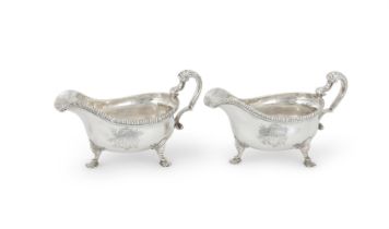 A PAIR OF GEORGE II SILVER SAUCE BOATS