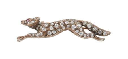 A LATE VICTORIAN DIAMOND FOX BROOCH, CIRCA 1890