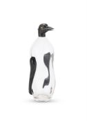 A SILVER MOUNTED GLASS PENGUIN DECANTER
