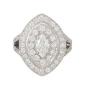 A MARQUISE SHAPED DIAMOND CLUSTER RING LONDON 2012