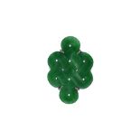 A MID 20TH CENTURY CARVED JADEITE ENDLESS KNOT DRESS RING