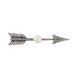 A LATE 19TH CENTURY BOUTON PEARL AND DIAMOND ARROW BROOCH, CIRCA 1890