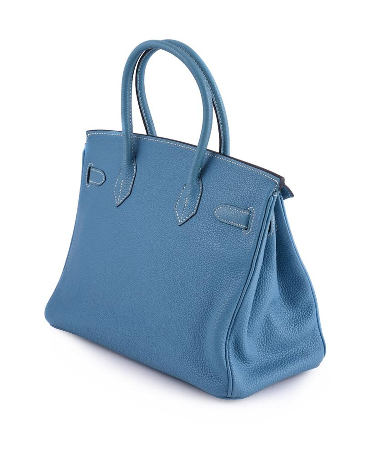 HERMÈS, BIRKIN 30, A BLUE JEAN TOGO LEATHER HANDBAG, CIRCA 2006 - Bild 3 aus 6