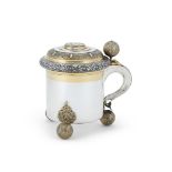 A SWEDISH SILVER AND SILVER GILT LIDDED TANKARD