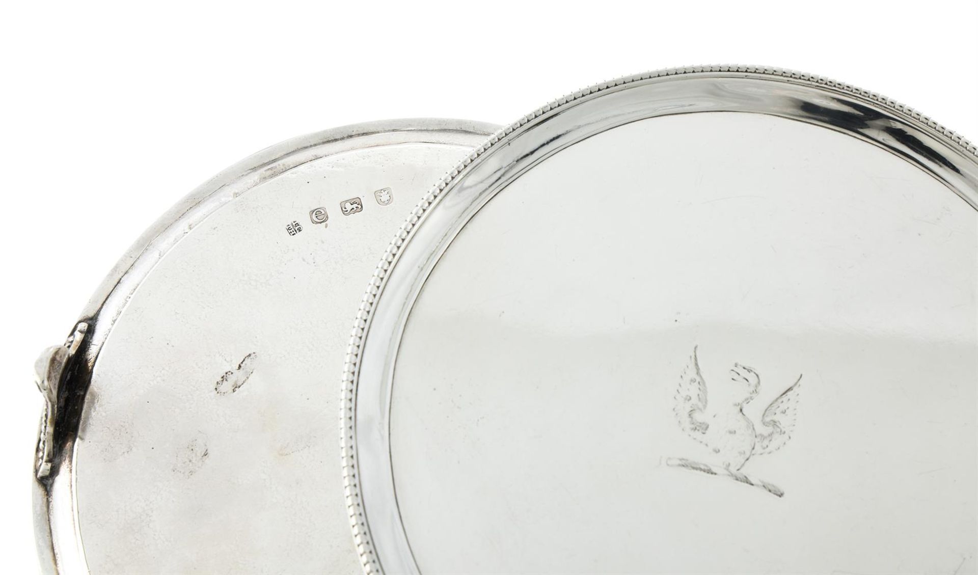 A PAIR OF GEORGE III SILVER CIRCULAR SALVERS - Image 2 of 2