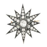 A LATE 19TH/EARLY 20TH CENTURY DIAMOND STAR BROOCH/PENDANT, CIRCA 1900