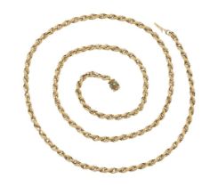 AN EARLY VICTORIAN GOLD LONG CHAIN, CIRCA 1840