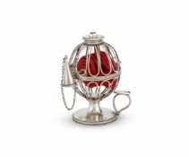 A GEORGE III SILVER WIREWORK WAX JACK