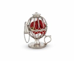 A GEORGE III SILVER WIREWORK WAX JACK