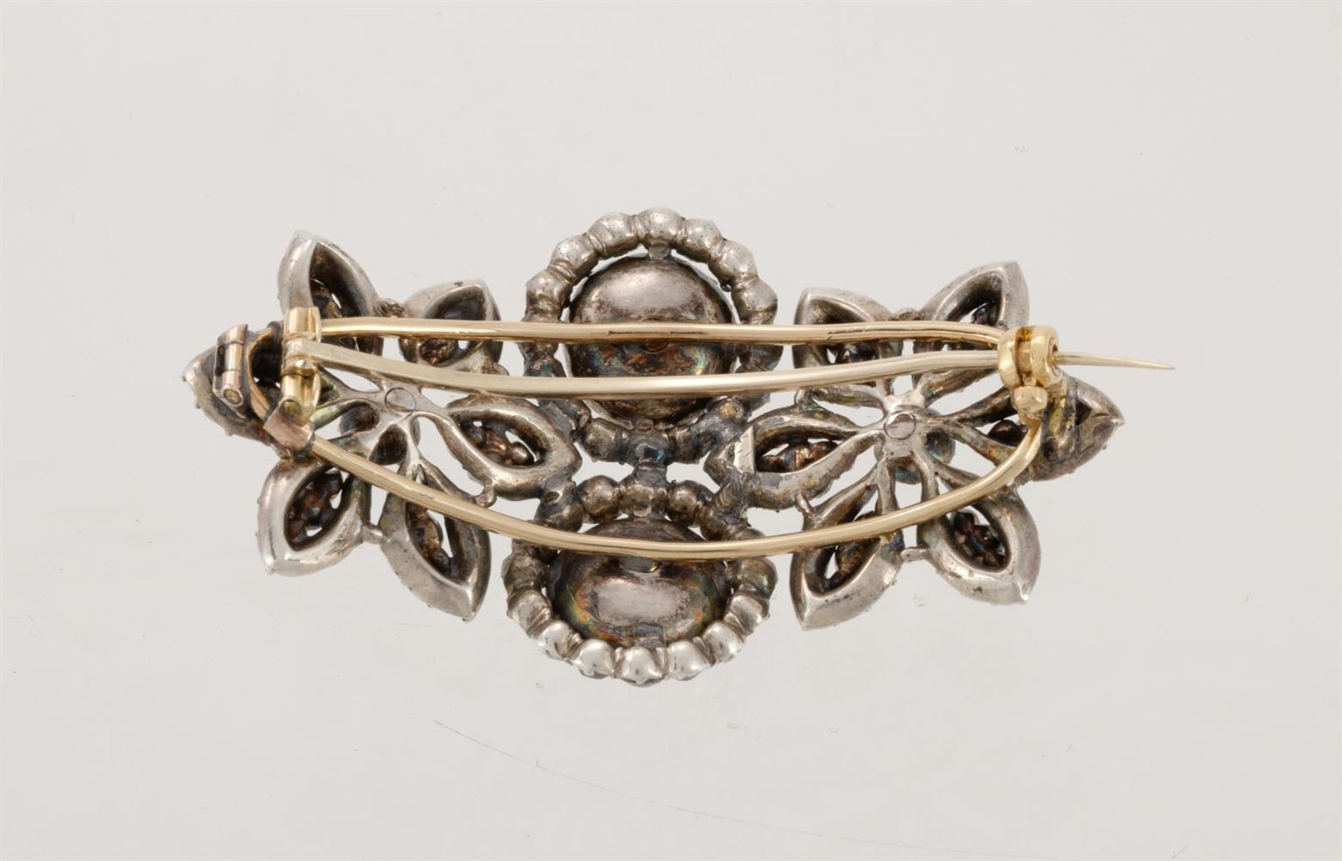 A GEORGE III AND LATER DIAMOND FLORAL BROOCH - Image 2 of 2