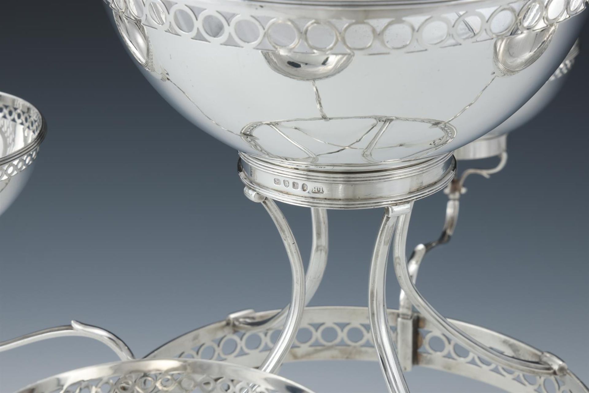 A GEORGE III SILVER EPERGNE - Image 3 of 3