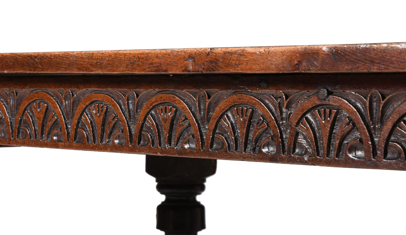 A LARGE CHARLES II OAK REFECTORY TABLE, 17TH CENTURY AND LATER - Image 2 of 3