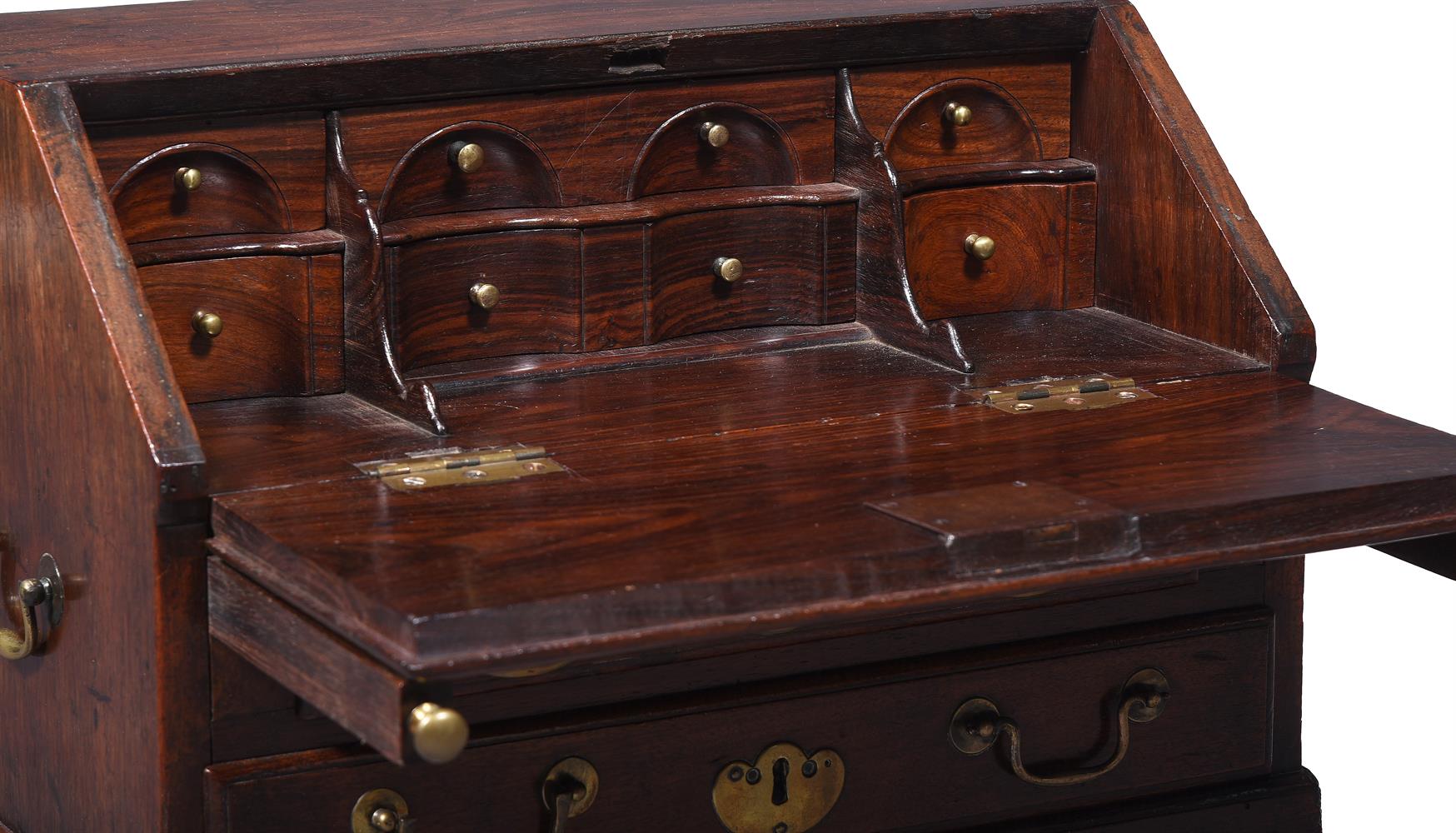 A CHINESE EXPORT PADOUK TABLE TOP BUREAU, MID 18TH CENTURY - Image 2 of 2