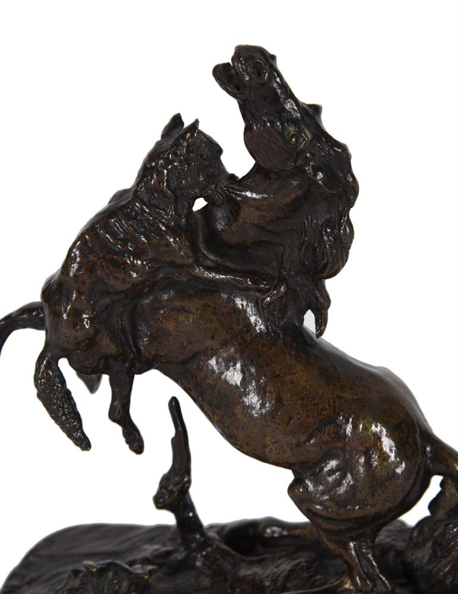 PIERRE-JULES MÊNE (1810-1879), A RARE BRONZE FIGURE OF REYNARD/LOUP ET CHEVAL, FRENCH, LATE 19TH CEN - Image 4 of 4