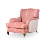 A BEECH AND UPHOLSTERED 'SAVERNAKE' ARMCHAIR, IN THE MANNER OF HOWARD AND SONS, MODERN