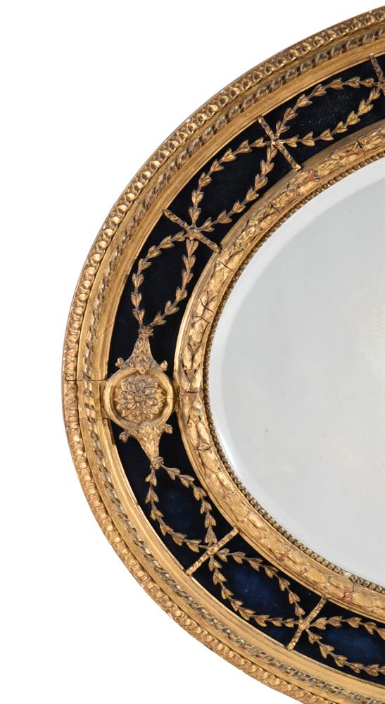 AN EMPIRE GILTWOOD AND VELVET OVAL MIRROR, EARLY 19TH CENTURY - Image 2 of 5