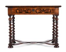 A WILLIAM & MARY WALNUT, OYSTER VENEERED AND MARQUETRY DECORATED SIDE TABLE, CIRCA 1690