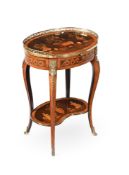 Y A FRENCH SYCAMORE, KINGWOOD AND SPECIMEN MARQUETRY SIDE TABLE, LATE 19TH OR EARLY 20TH CENTURY