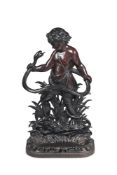 A VICTORIAN CAST IRON STICK STAND WITH THE YOUNG HERCULES AND THE SNAKE, CIRCA 1870