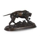 AFTER PIERRE-JULES MÊNE (1810-1879), AN ANIMALIER BRONZE CHIEN BRAQUE, FRENCH, LATE 19TH CENTURY