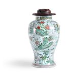 A LARGE FAMILLE VERTE BALUSTER VASE, CHINESE, KANGXI (1662-1722)