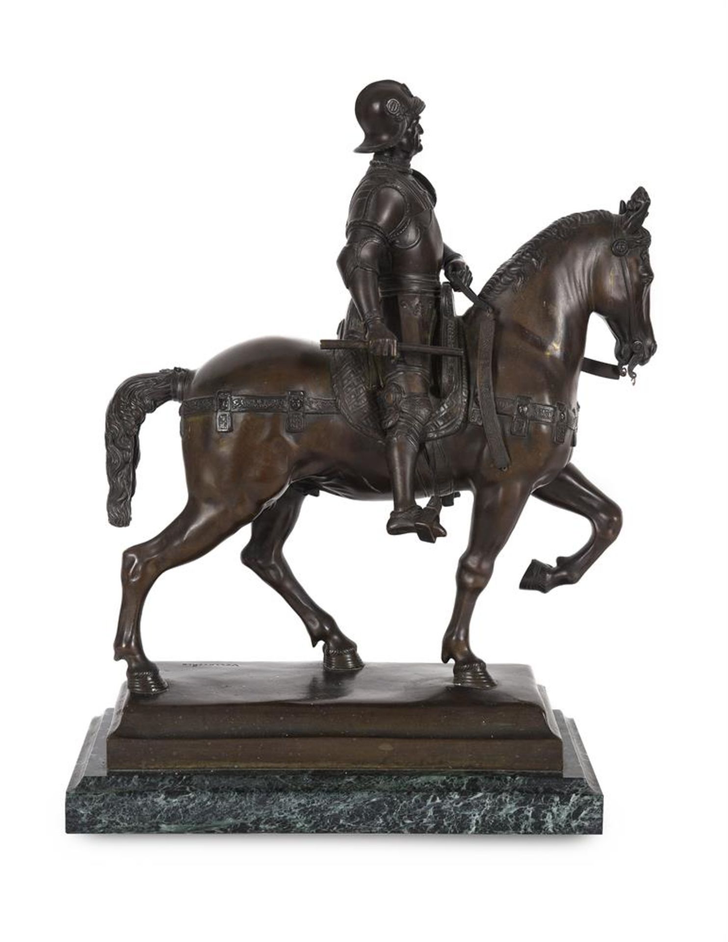 AFTER VERROCCHIO (1435-1488), A BRONZE MODEL OF THE EQUESTRIAN MONUMENT TO BARTOLOMEO COLLEONI